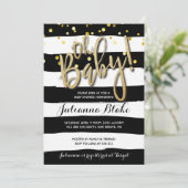 Striped Baby shower Moderne Waterverf Uitnodiging (Staand voorkant)