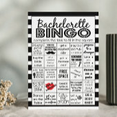 Striped Bachelorette Bingo, partijspel, uitdaging Kaart
