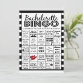 Striped Bachelorette Bingo, partijspel, uitdaging Kaart (Staand voorkant)