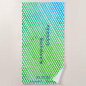 Striped Bachelorette Party Seafoam Green Blue Strandlaken (Voorkant)