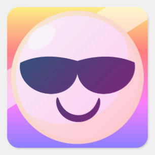 Striped Background Cool Emoji Pastel Stickers