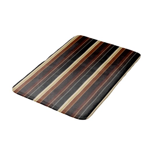 Striped badmat in bruin en zwart (Gekanteld)