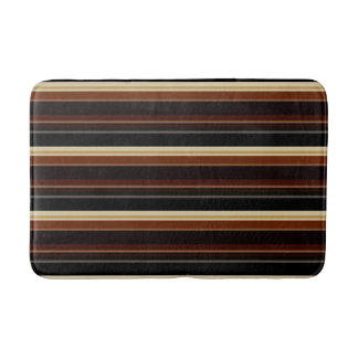 Striped badmat in bruin en zwart