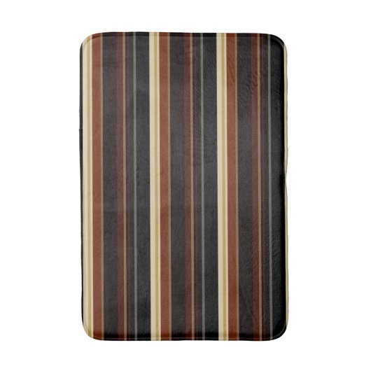 Striped badmat in bruin en zwart (Voorkant Verticaal)