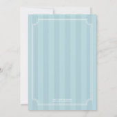 Striped Baptism Invitation (Bleek blauw) Kaart (Achterkant)