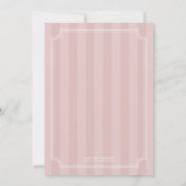 Striped Baptism Invitation (Bleek roze) Kaart (Achterkant)