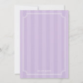 Striped Baptism Invitation (Lavender) Kaart (Achterkant)