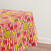 Striped Baseball Ballpark Hot Dogs Burgers Patroon Tafelkleed (Voorbeeld)