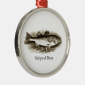  Striped Bass Art Metalen Ornament (Rechts)
