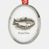  Striped Bass Art Metalen Ornament (Links)