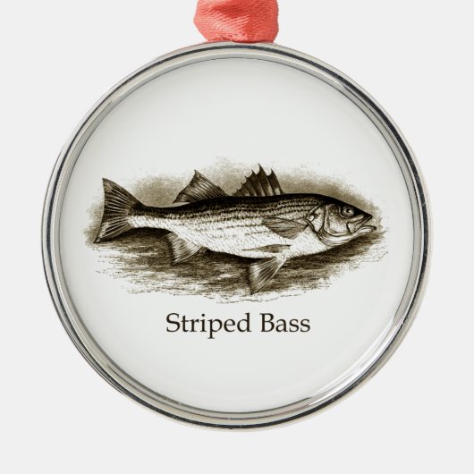  Striped Bass Art Metalen Ornament (Voorkant)