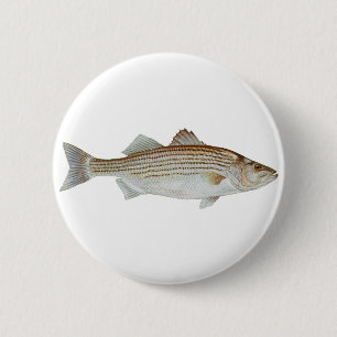 Striped Bass Art Ronde Button 5,7 Cm