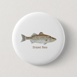 Striped Bass Art (titel) Ronde Button 5,7 Cm