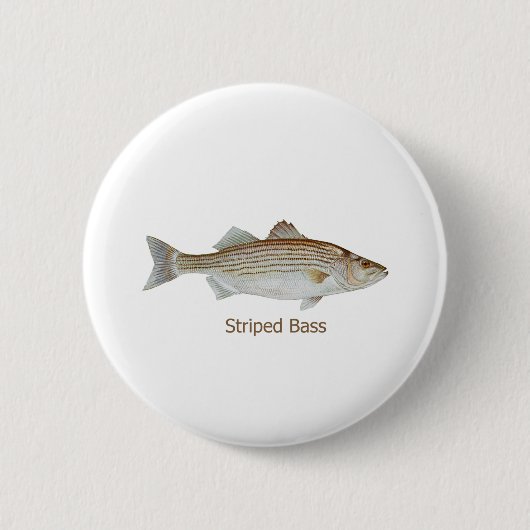 Striped Bass Art (titel) Ronde Button 5,7 Cm (Voorkant)