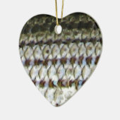 Striped Bass Fish Skin Print Keramisch Ornament (Links)