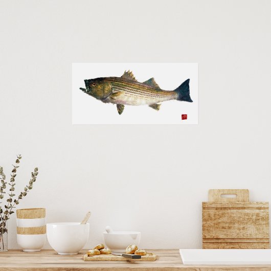 Striped Bass Gyotauku Poster (Keuken)