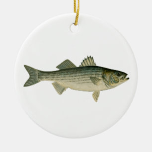 Striped Bass Logo Keramisch Ornament