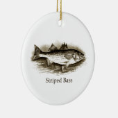 Striped Bass Logo () Keramisch Ornament (Rechts)