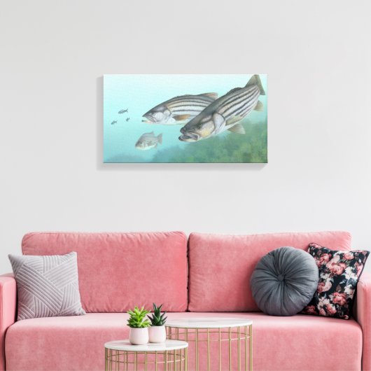 Striped Bass Painting Canvas Afdruk (Insitu (Woonkamer))