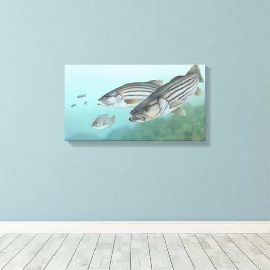 Striped Bass Painting Canvas Afdruk (Insitu (Houten vloer))