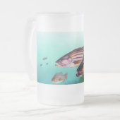 Striped Bass Swimming Matglas Bierpul (Voorkant links)