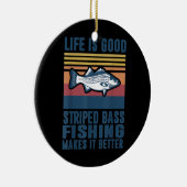 Striped Bass Vist Gifts Saltwater Fish Striped Keramisch Ornament (Rechts)