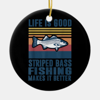 Striped Bass Vist Gifts Saltwater Fish Striped Keramisch Ornament