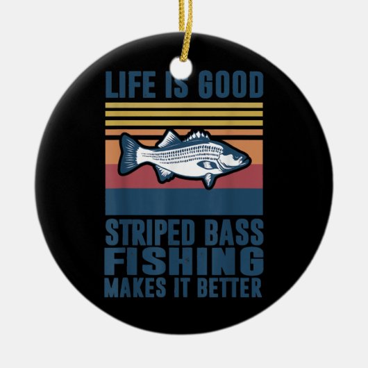 Striped Bass Vist Gifts Saltwater Fish Striped Keramisch Ornament (Voorkant)