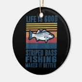 Striped Bass Vist Gifts Saltwater Fish Striped Keramisch Ornament (Links)