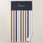 Striped Beach Towel – Neutral Earth Tone Strandlaken (Voorkant)