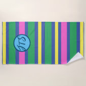 Striped Beach Towel with Gepersonaliseerd Monogram Strandlaken (Voorkant)