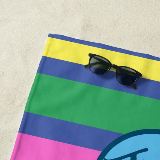 Striped Beach Towel with Gepersonaliseerd Monogram Strandlaken (In situ)