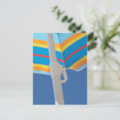 Striped Beach Umbrella Briefkaart (Staand voorkant)