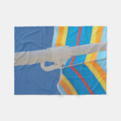 Striped Beach Umbrella Fleece Deken (Voorkant (Horizontaal))