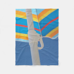 Striped Beach Umbrella Fleece Deken