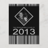 striped bekendmaking afstuderen 2013 uitnodiging briefkaart (Voorkant)