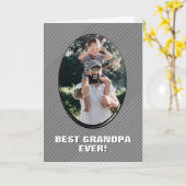Striped Best Grandpa Ever Photo Vader Day Kaart (Gele Bloem)