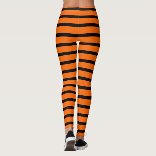 Striped Black and Sinaasappel Witch Leggings (Achterkant)