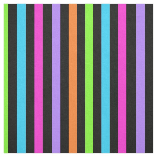 Striped Black en Multicolor Stof (Swatch)