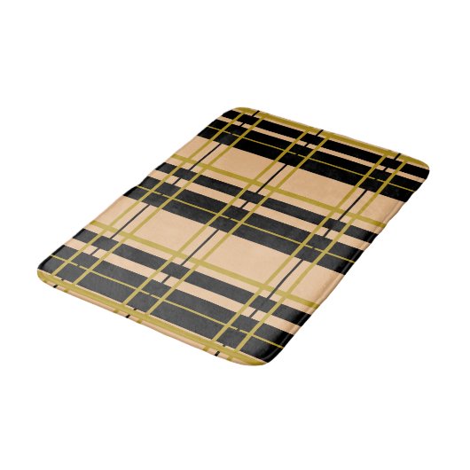 Striped Black en Roos Gold Badmat (Gekanteld)