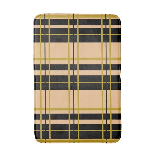 Striped Black en Roos Gold Badmat (Voorkant Verticaal)