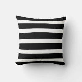 Striped Black en White Sierkussen
