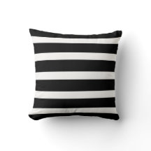 Striped Black en White Sierkussen