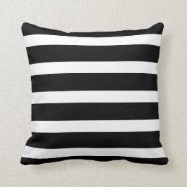 Striped Black en White Sierkussen