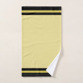 Striped Black & Golden on Champagne Beige Bath Tow Bad Handdoek (Handdoek)