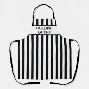 Striped Black Hotdish Queen All-Over Print Schort