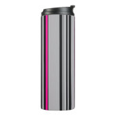 Striped Black Pink and Grey Thermal Tumbler Thermosbeker (Gedraaid links)