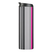 Striped Black Pink and Grey Thermal Tumbler Thermosbeker (Geroteerd rechts)