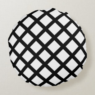 Striped Black White — aangepast Sierkussen Rond Kussen
