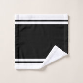 Striped Black & White Bath Towel Set Bad Handdoek (Wasdoekje)